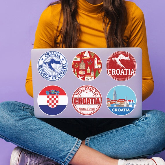 Autocollants Croatie - Hrvatska - 40mm - Vinyle Brillant - Lot De 6 - Résistant Intérieur/extérieur