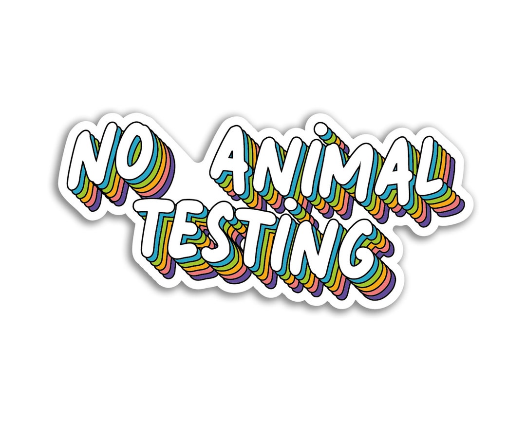 No Animal Testing Stickerrs 2 X 10cm No Animal Testing Vinyl Stickers - Cruelty Free Against ...