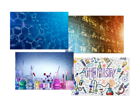 Set of 4 Chemistry Black Ballpoint Pens Science Periodic Table Teacher Student Teenager Themed Boys Girls Men Women Pen Gift 79324