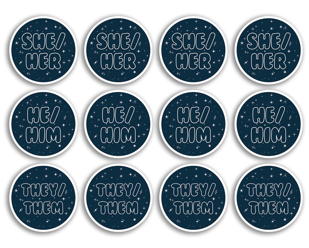 A5 Sticker Sheet Pronouns Vinyl Stickers - She/her He/him They/them ...