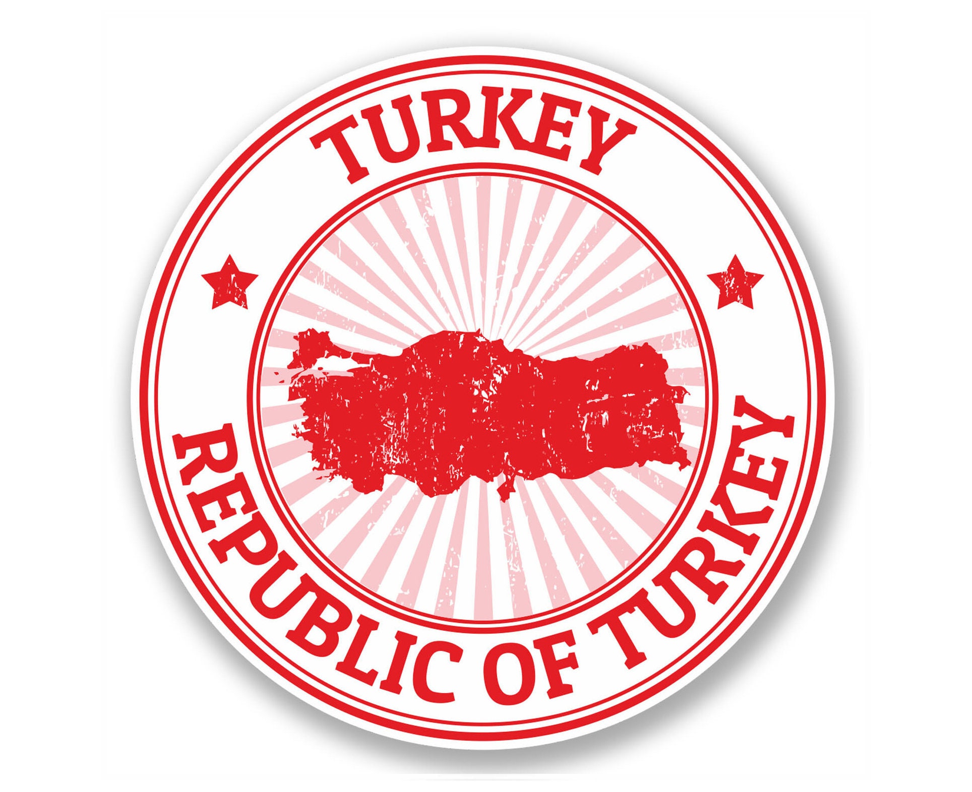 Turkey Exopy Sticker 2 X 10cm Turkey Vinyl Stickers - Turkish Republic Map Travel Adventure ...