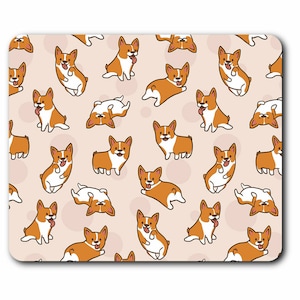 1 x Corgi Pattern Mouse Mat - Animal Pets Dogs Cartoon Desk Accessories Birthday Computer Office Work Home Mousepad Pad PC IT Gift #15890