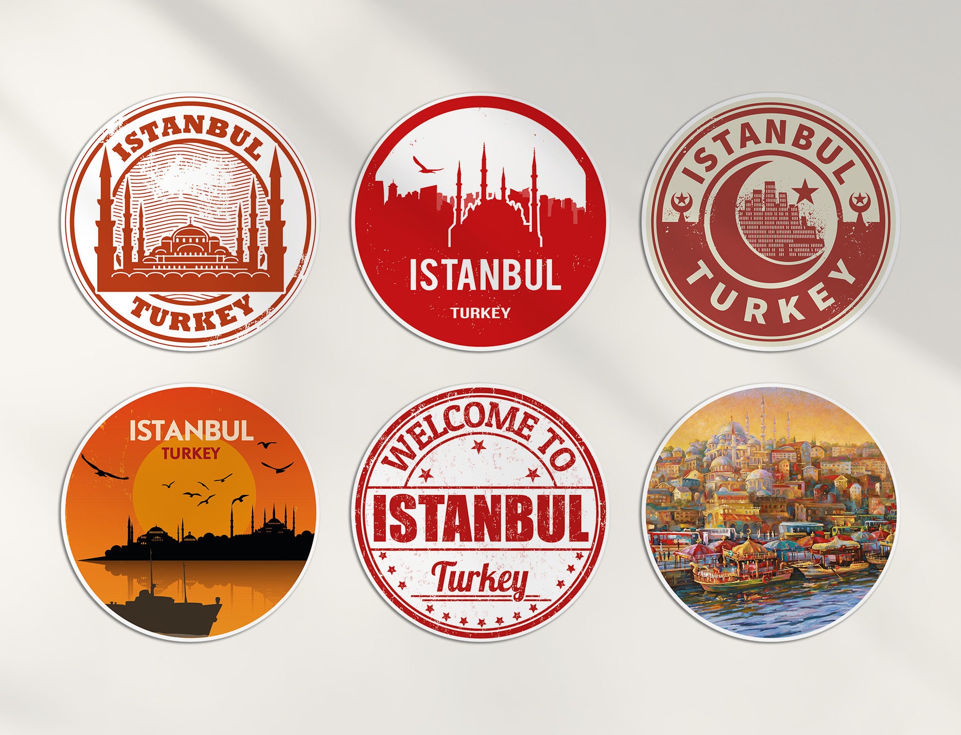 A5 Aufkleberbogen Marmaris Türkei – Vinyl-Aufkleber Mit Sehenswürdigkeiten, Skyline & Flagge, 100 Mikron, Glänzend, Ideal Für Reise-Scrapbooks