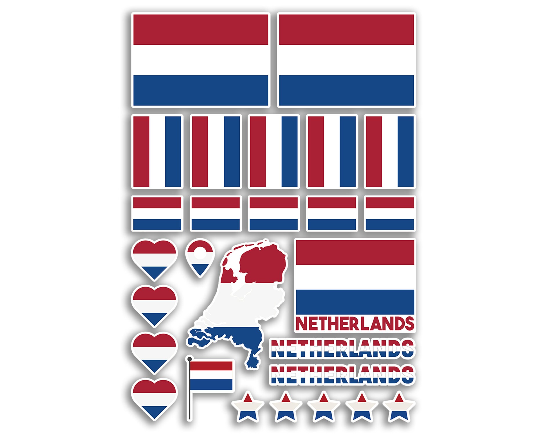 Dutch Sticker Design A4 Sticker Sheet Netherlands Flags Vinyl Stickers - Dutch Country ...