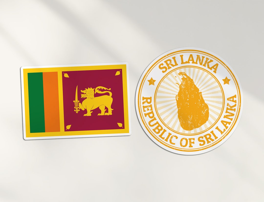 2 X 10cm Sri Lanka Vinyl Stickers Asia Sri Lankan Country Map Flag