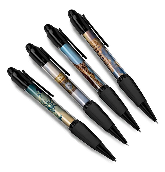 Buy Set of 4 Landmarks Black Ballpoint Pens Rome London New York