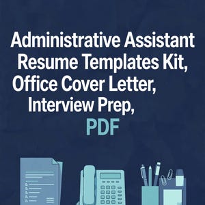 Pakket met cv-sjablonen voor administratief assistenten, sollicitatiebrief voor kantoorfuncties, voorbereiding op sollicitatiegesprekken, PDF