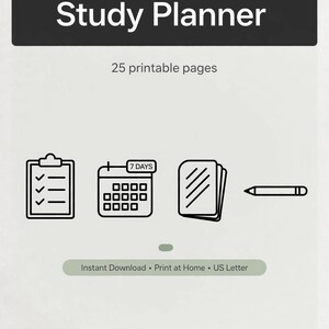 Lernplan für die Prüfungswoche, Prüfungs-Countdown, druckbarer Stundenplan für Studierende (PDF)