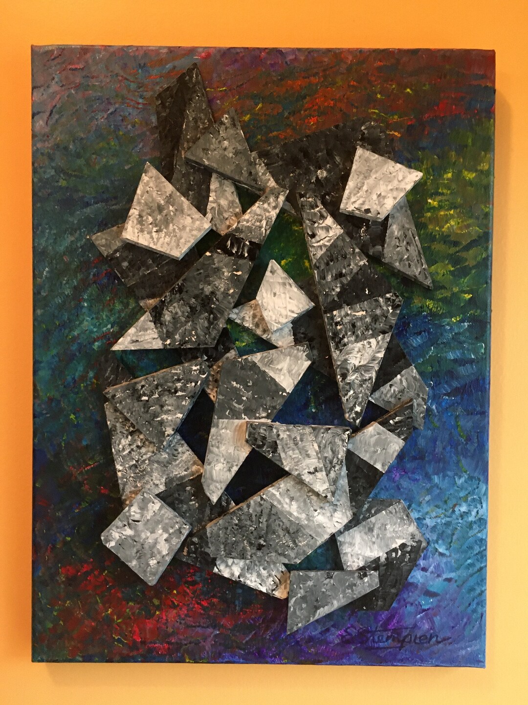 At the Crossroads Abstract Painting, Canvas Contemporary Modern ...