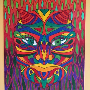 Sympathy for the Devil, abstract , contemporary, modern,abstract face design, abstract Devil design, demon, Devil, print of original