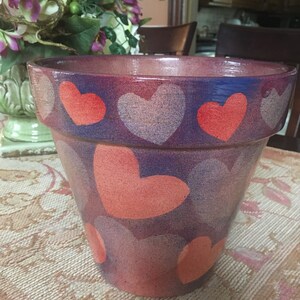 Hand-painted pot, Painted terra-cotta pot, Terra-cotta pot, Painted red clay pot, Painted flower pot, Painted planter, Terra-cotta planter