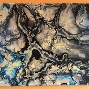 acrylic on canvas, abstract, contemporary, modern, expressionism, original, expressive, unique, colorful, pouring, dripping