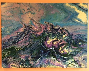 Abstract seascape painting on canvas, ocean scene painting, sea scene painting, modern, contemporary, expressionism,  seascape, ocean