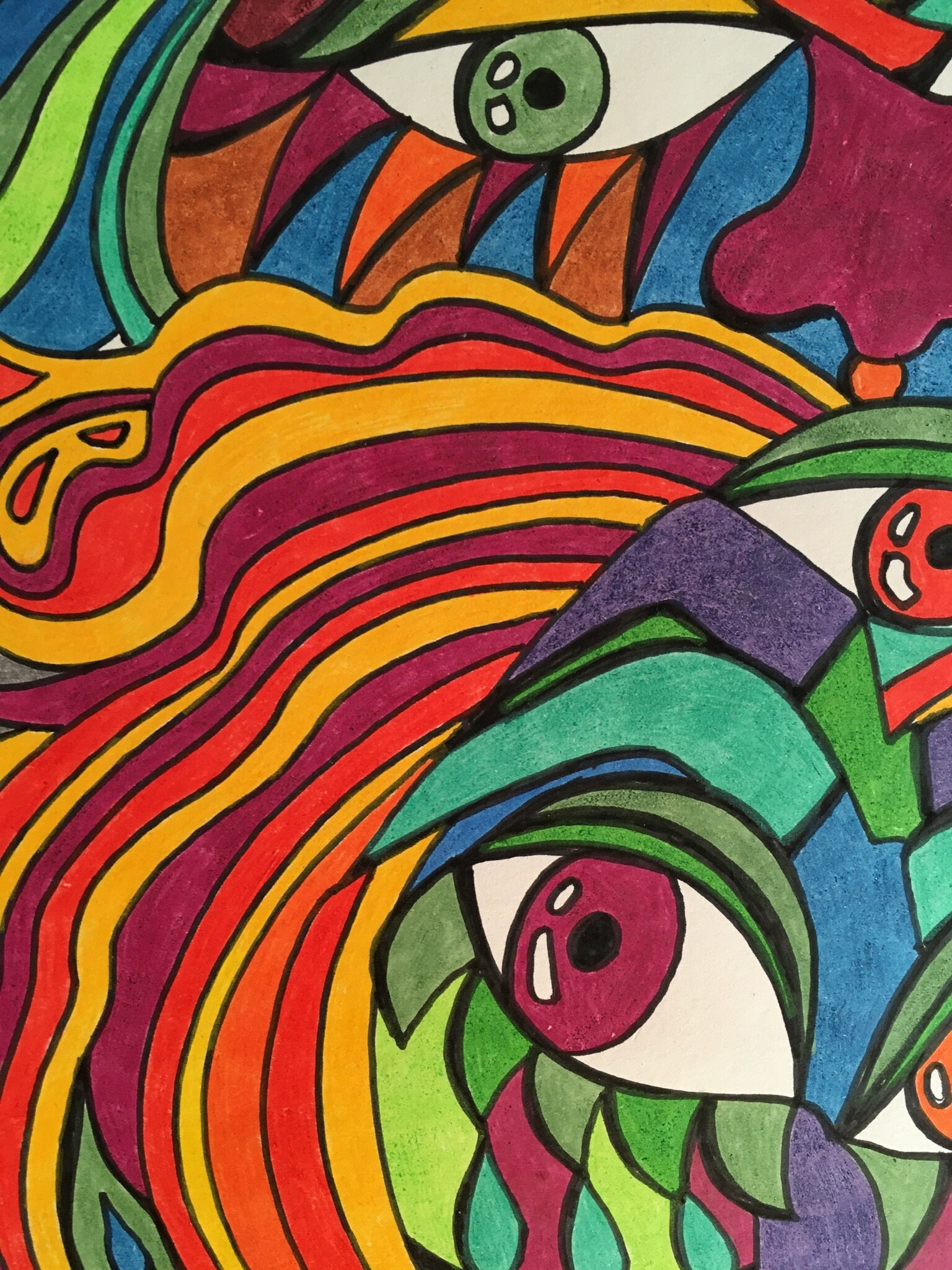 Picasso Style Two-headed Abstract Portrait #1, Print of Original ...
