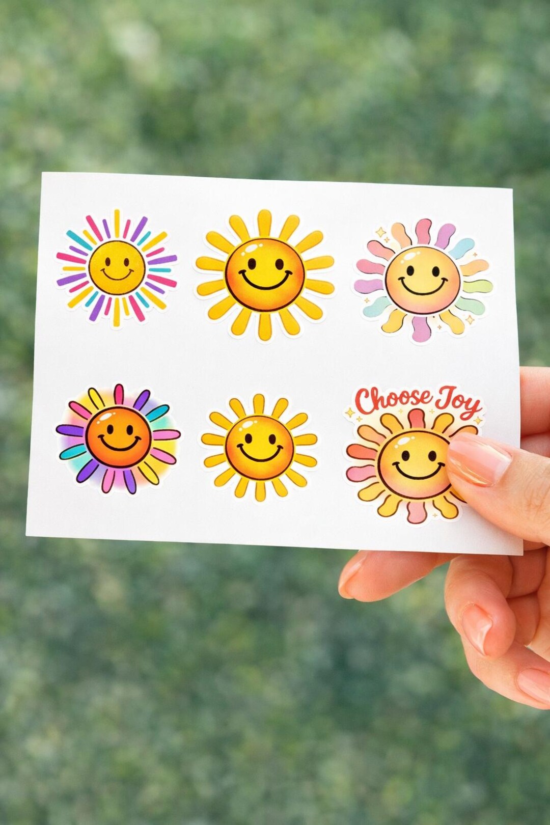 Sun Sticker Pack, Cute Smiley Sun Stickers, Positive Affirmation Vinyl ...