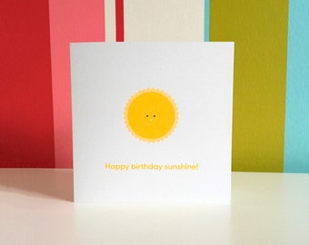 Birthday Sunshine! Risograph Greetings Card