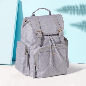 Tweed Diaper Backpack, Diaper Bag Backpack, Multifunction Waterproof Travel Backpack with Insulated Pockets and D-Rings