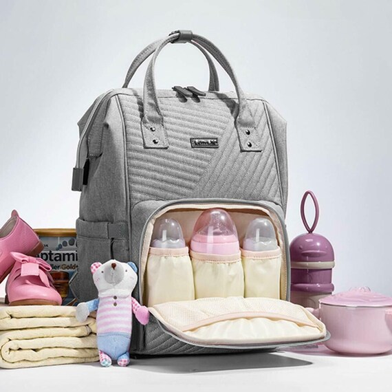 Sunveno Quilted Diaper Bag Backpack Large Capacity Quilting