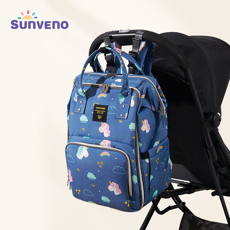 Sunveno Stylish Upgrade Open-wide Diaper Bag Backpack 