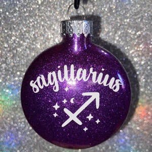 Sagittarius Zodiac Ornament - Glitter Ornament - Sagittarius Gift - Personalized - Sagittarius - Zodiac Sign - Gift for Her - Astrology Sign