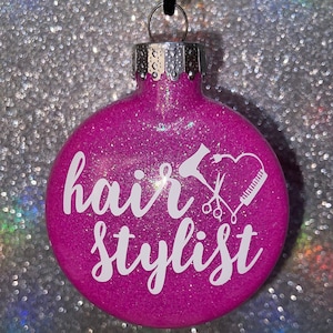 Hair Stylist Ornament - Glitter Ornament - Personalized - Gift for Hair Dresser - Gift for Hair Stylist - Gift for Her - Cosmetology