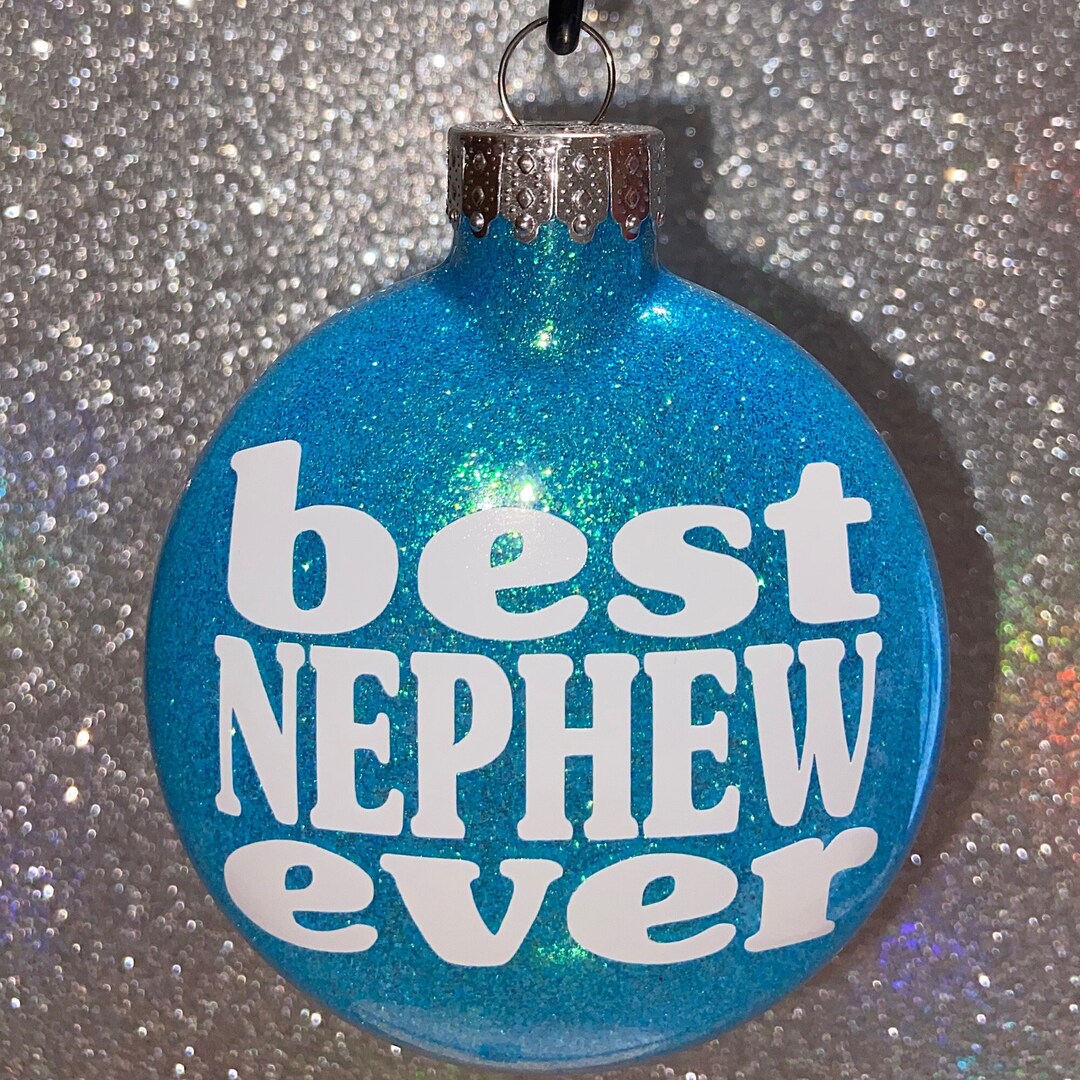 Best Nephew Ever Ornament Glitter Ornament Nephew Gift Personalized