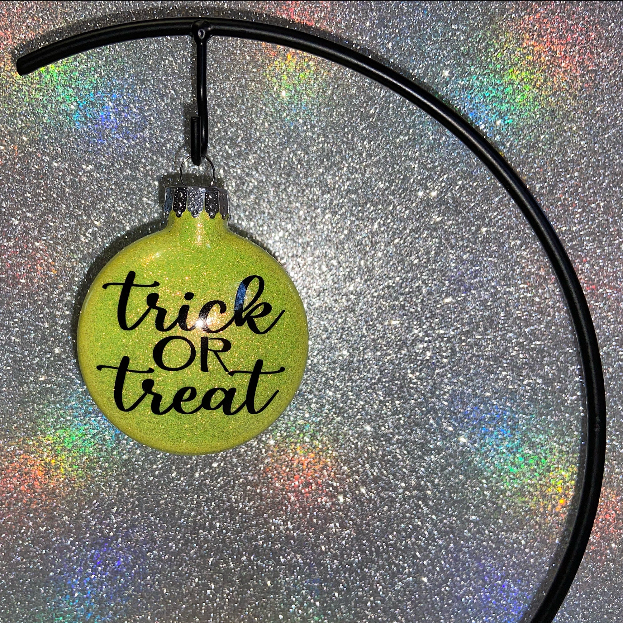 Halloween Ornament Set of 8 Glitter Ornament Halloween Etsy