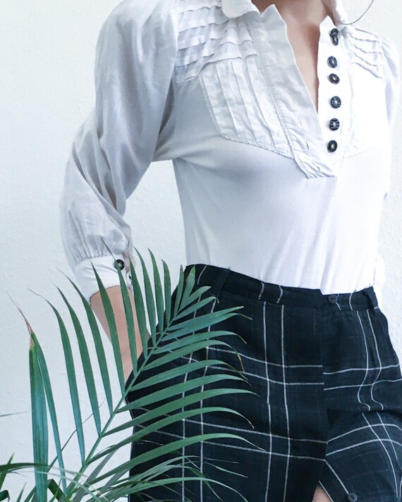 1970’s White Peasant Blouse/Body