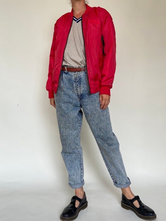 90s Vintage / Red Retro Jacket / Bomber 