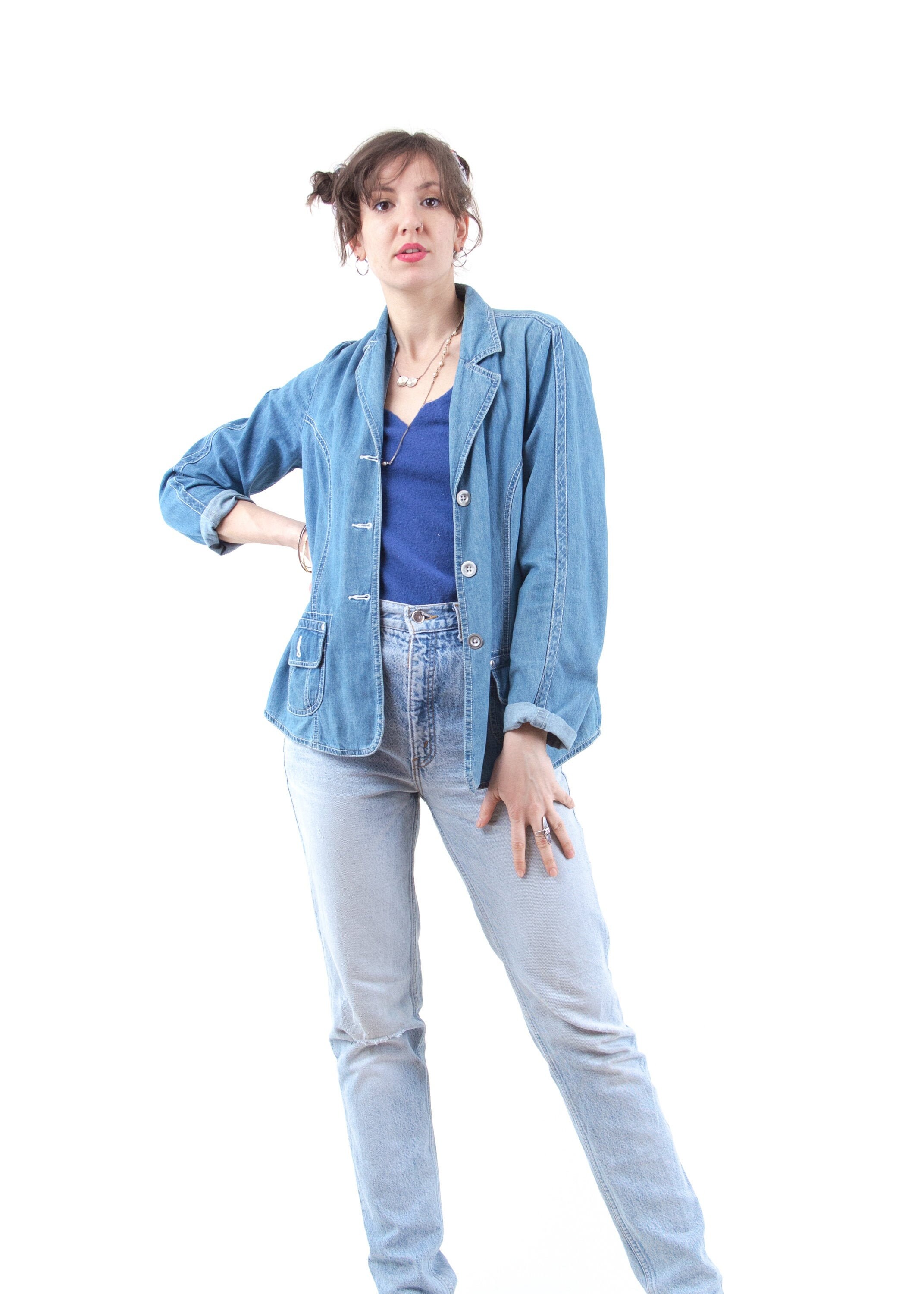 80s jean jacket style