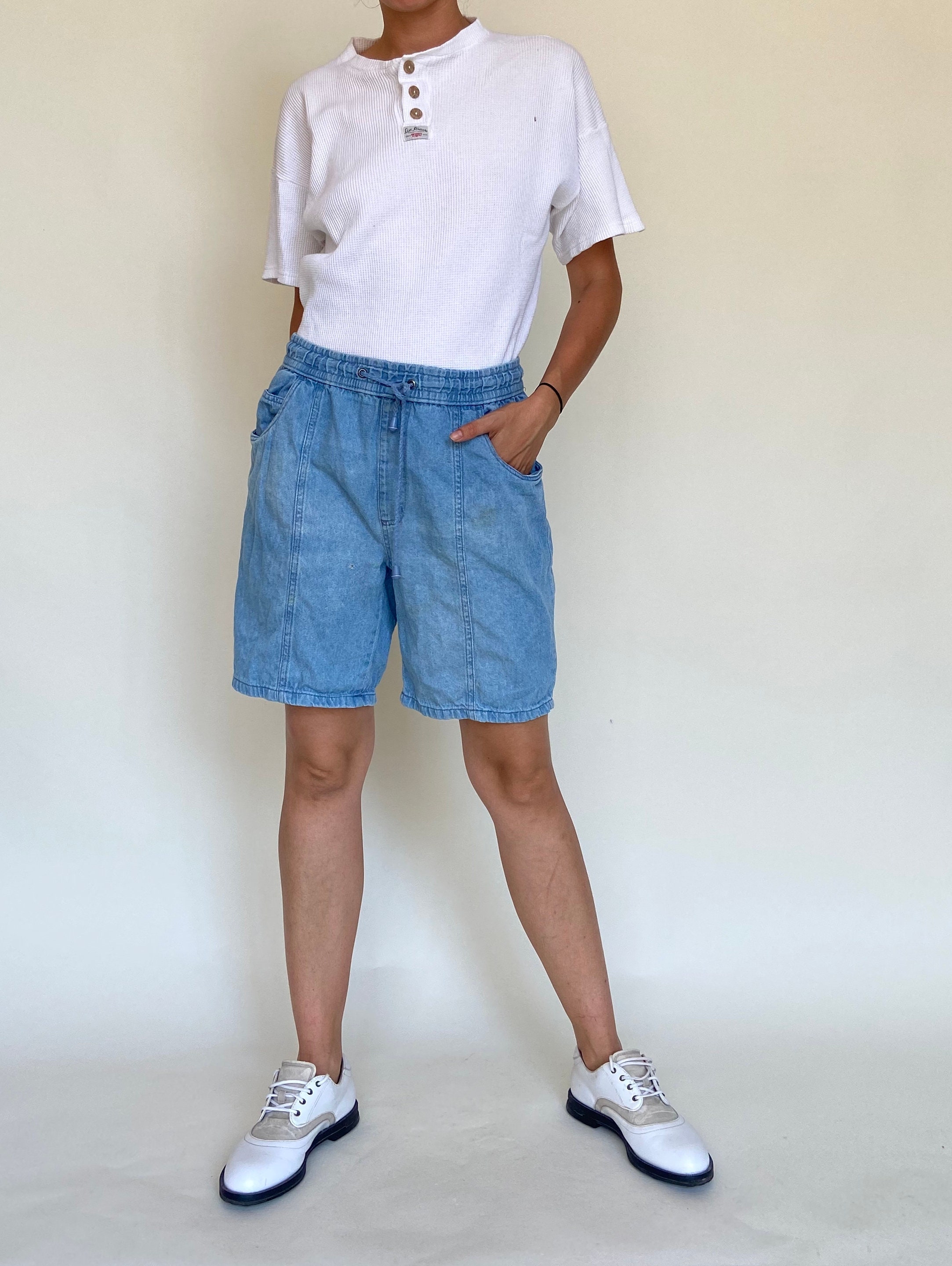 high waisted baggy jean shorts