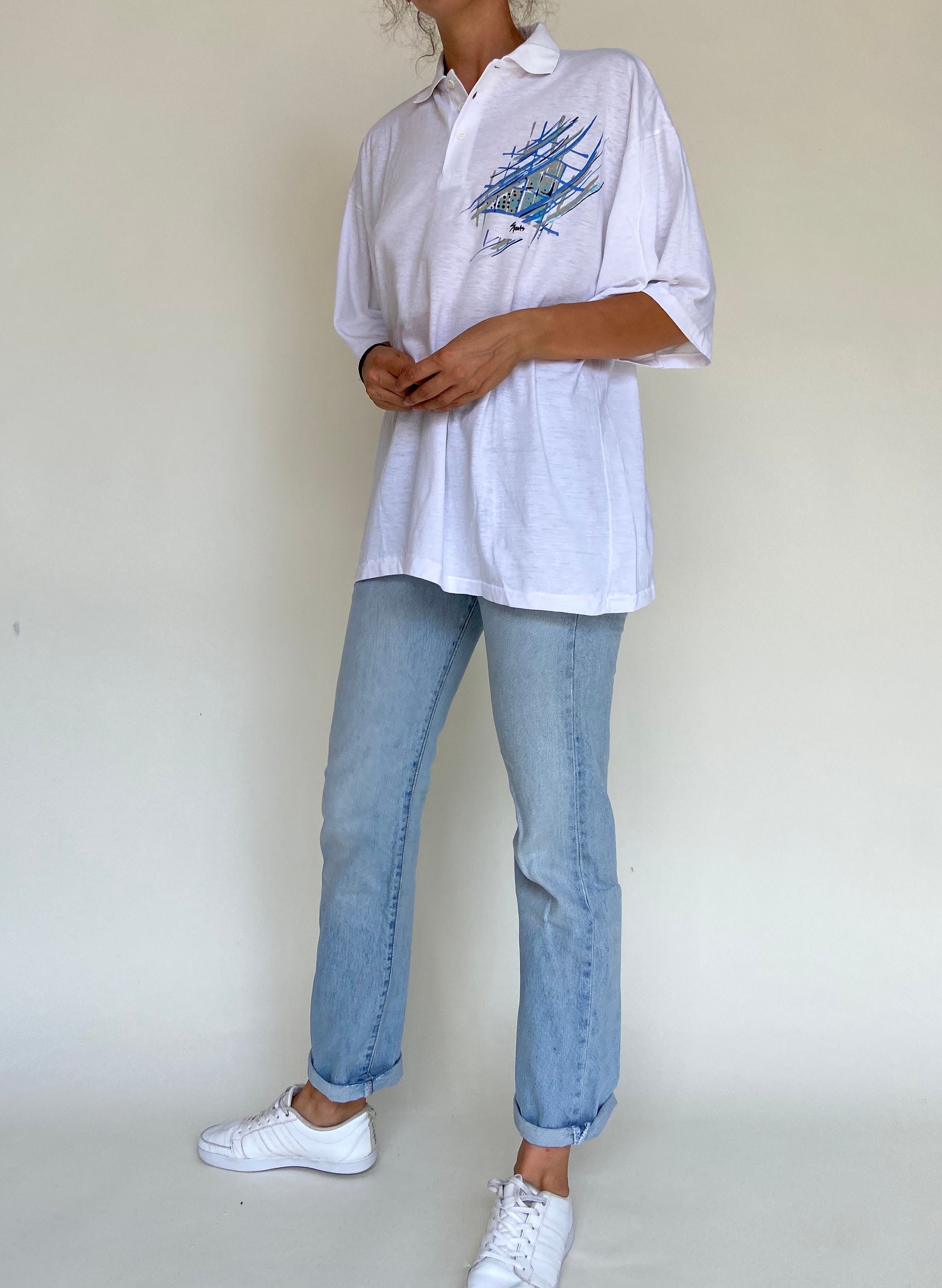 white funky shirt