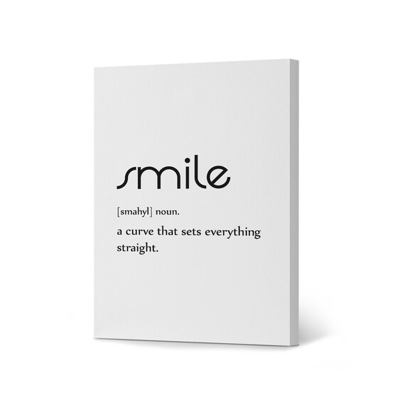 Noun Dictionary Definition of Smile Funny Quote Saying Canvas