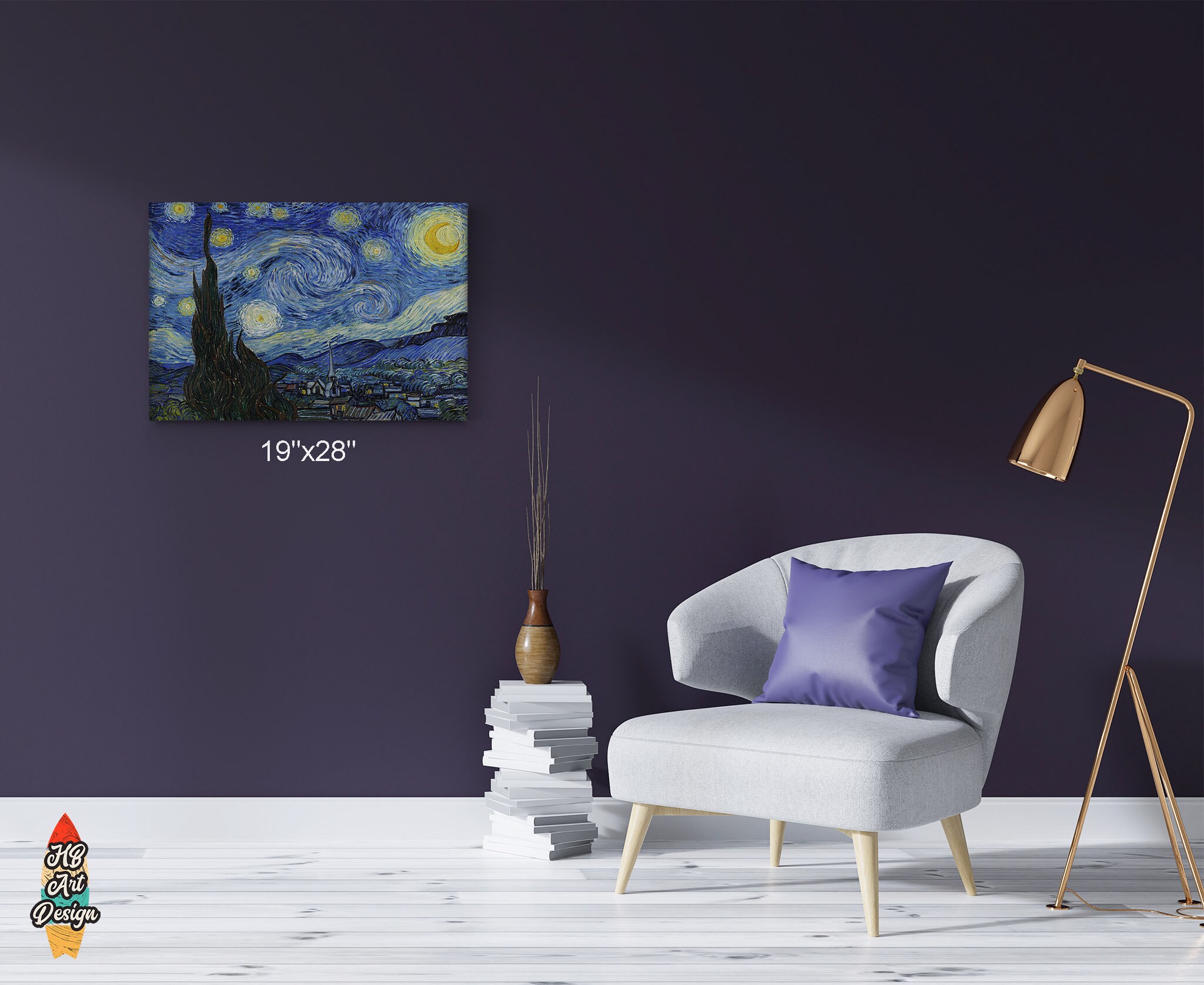 The Starry Night 1889 Vincent Van Gogh Canvas Print Wall Art Living ...