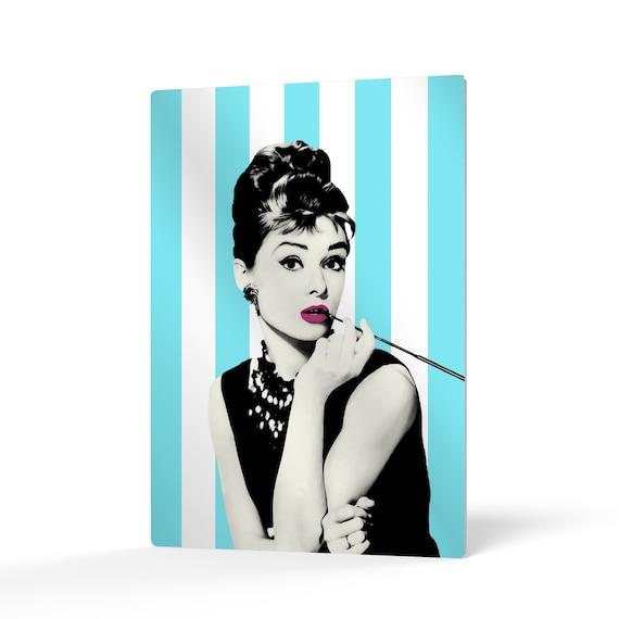 Audrey Hepburn Wall Art Breakfast at Tiffany's Movie Blue and