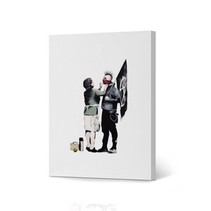 Banksy Wall Art Canvas Print Dont Forget to Eat Your Lunch and Make Some Trouble from Bristol Living Room Dorm Office Wall Art Home Decor
