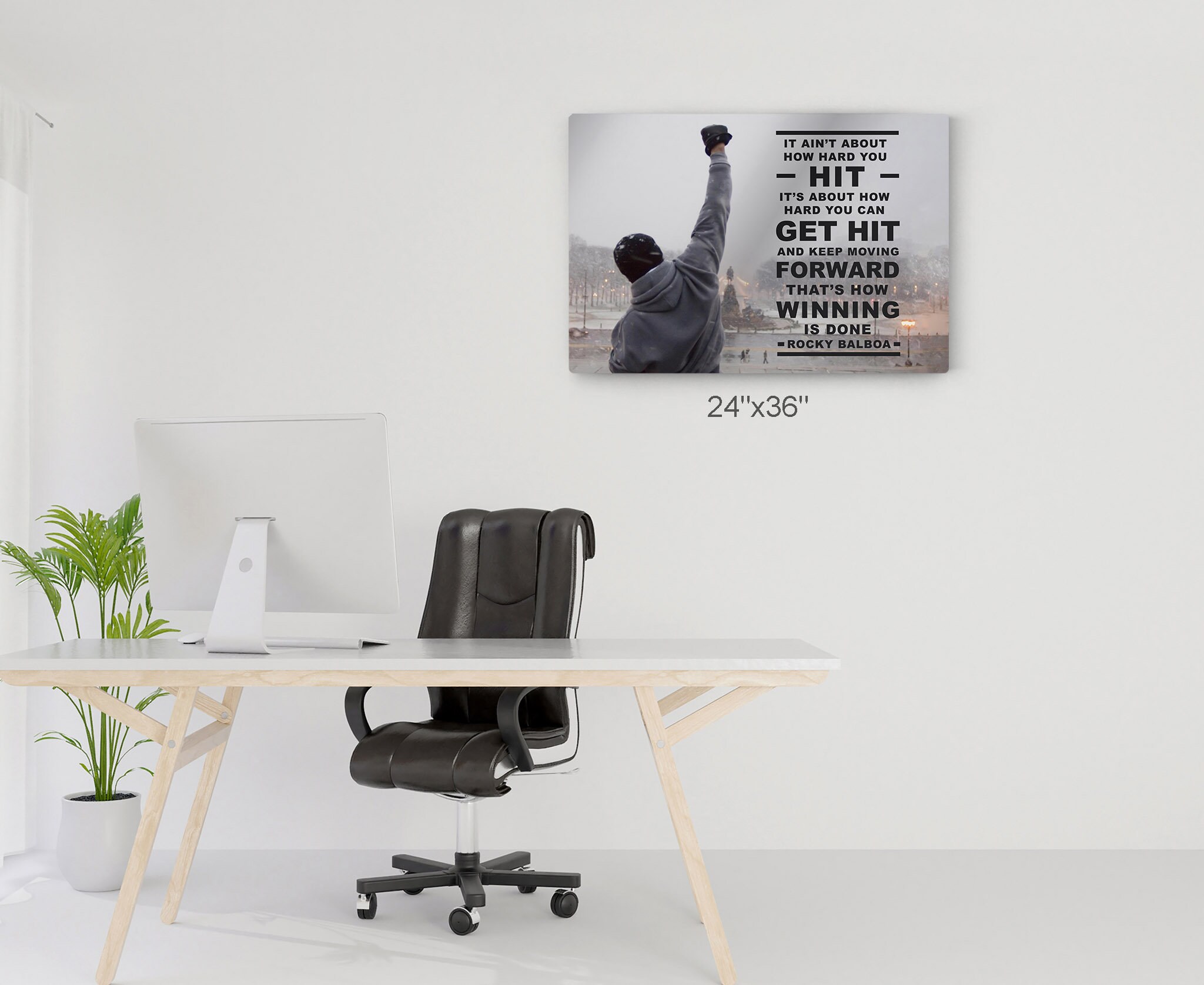 Rocky Balboa Keep Moving Forward Quote Motivational Wall Art Etsy