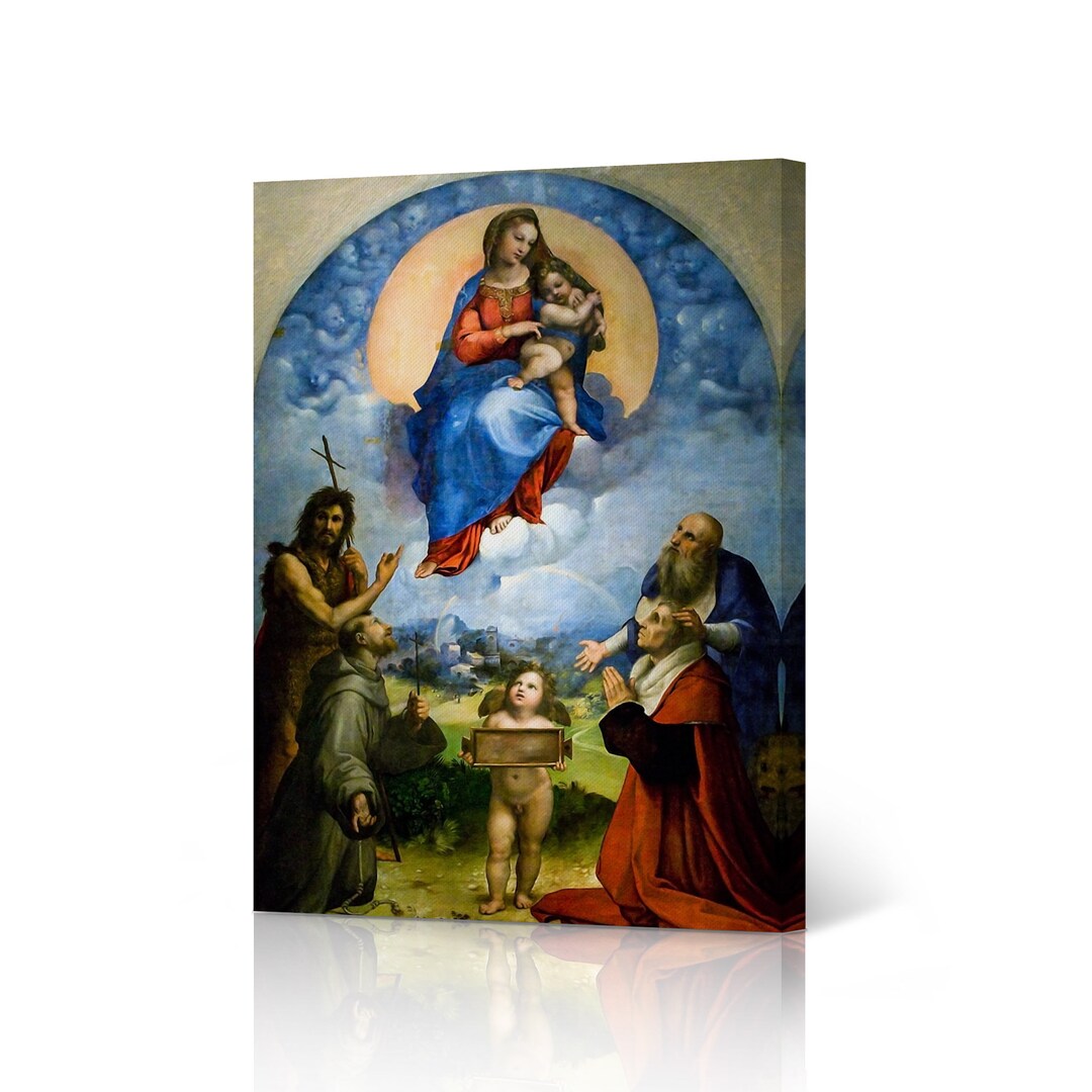 The Madonna of Foligno by Raphael Art Canvas Wall Art Print Renaissance ...