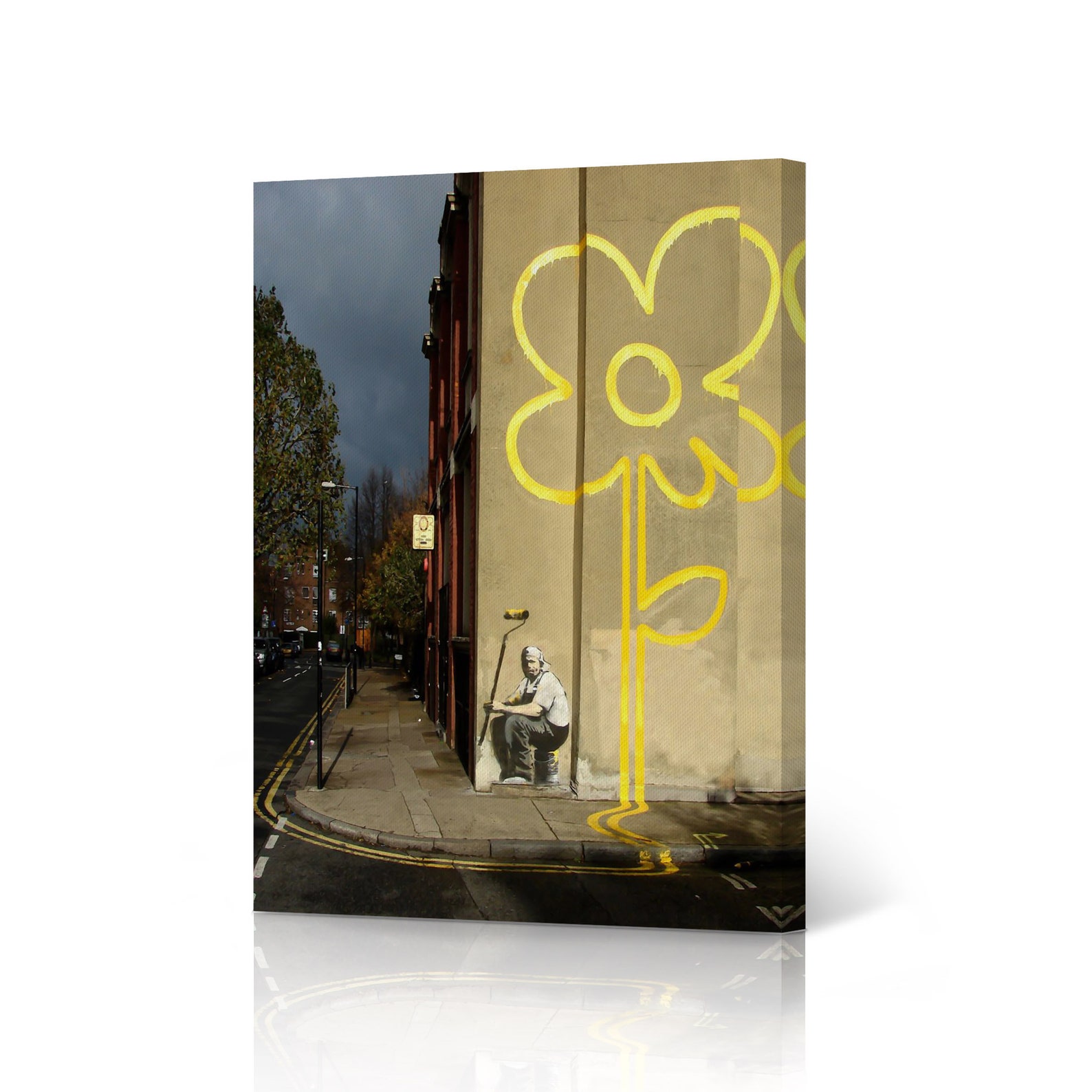 Yellow Lines Flower Painter Street Art Painting London Mural Etsy