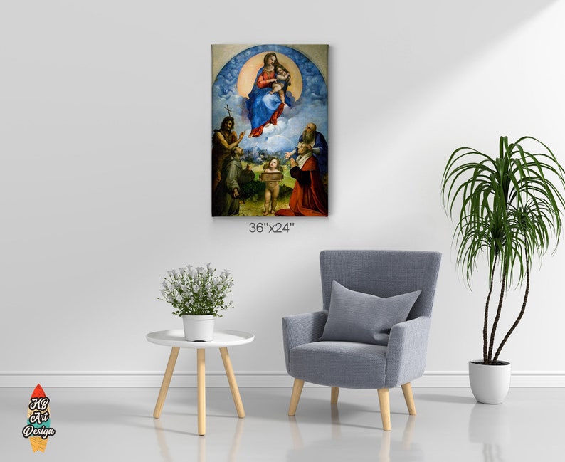 The Madonna of Foligno by Raphael Art Canvas Wall Art Print Renaissance ...