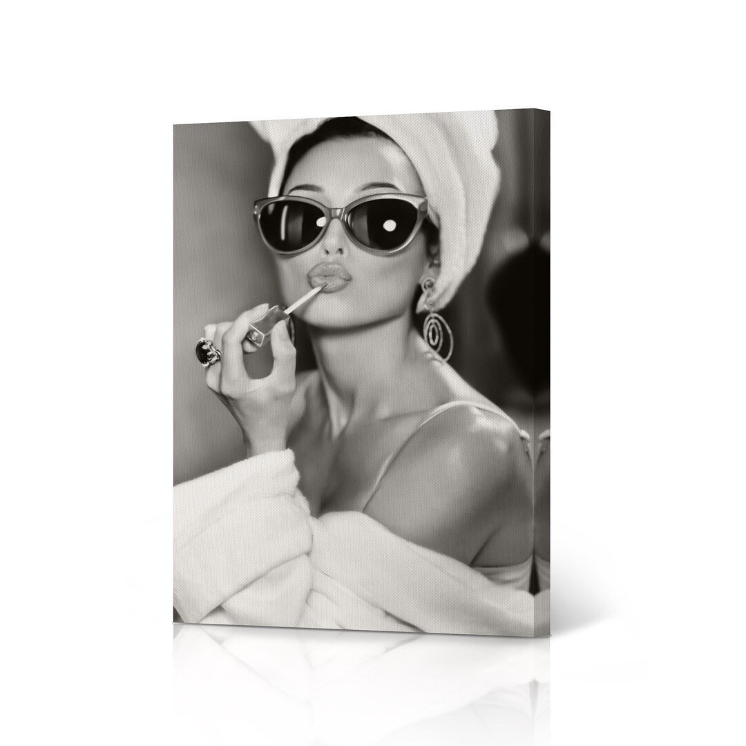 Audrey Hepburn Style Wall Art Canvas Print Lipstick Makeup - Etsy