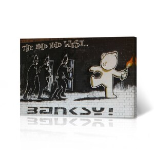 Graffiti Mild West Street Art Painting Mural Graffiti Banksy Canvas Wall Art Print Living Room Bedroom Bathroom Office Modern Decor