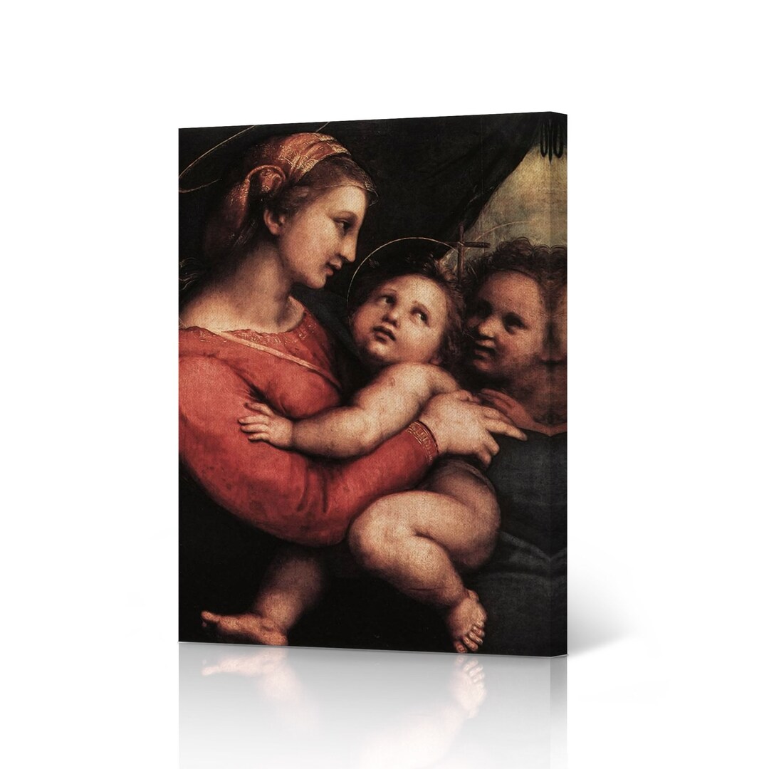 Madonna of the Curtain by Raphael Art Canvas Wall Art Print Renaissance ...