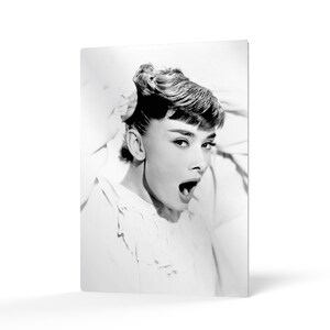 Audrey Hepburn Wall Art Yawning Metal Wall Art Metal Print Wall Decor Large Living Room Decor Bedroom Decor