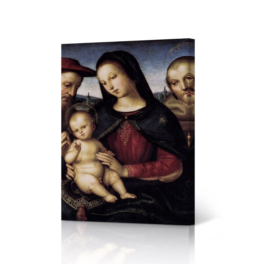 Madonna With Child and Saints by Raphael Art Canvas Wall Art Print ...