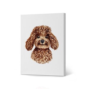 Poodle Puppy Dog Watercolor Paint Pet Animal Canvas Wall Art Print Living Room Bedroom Bathroom Kids Nursery Room Home Decor Dog Lover