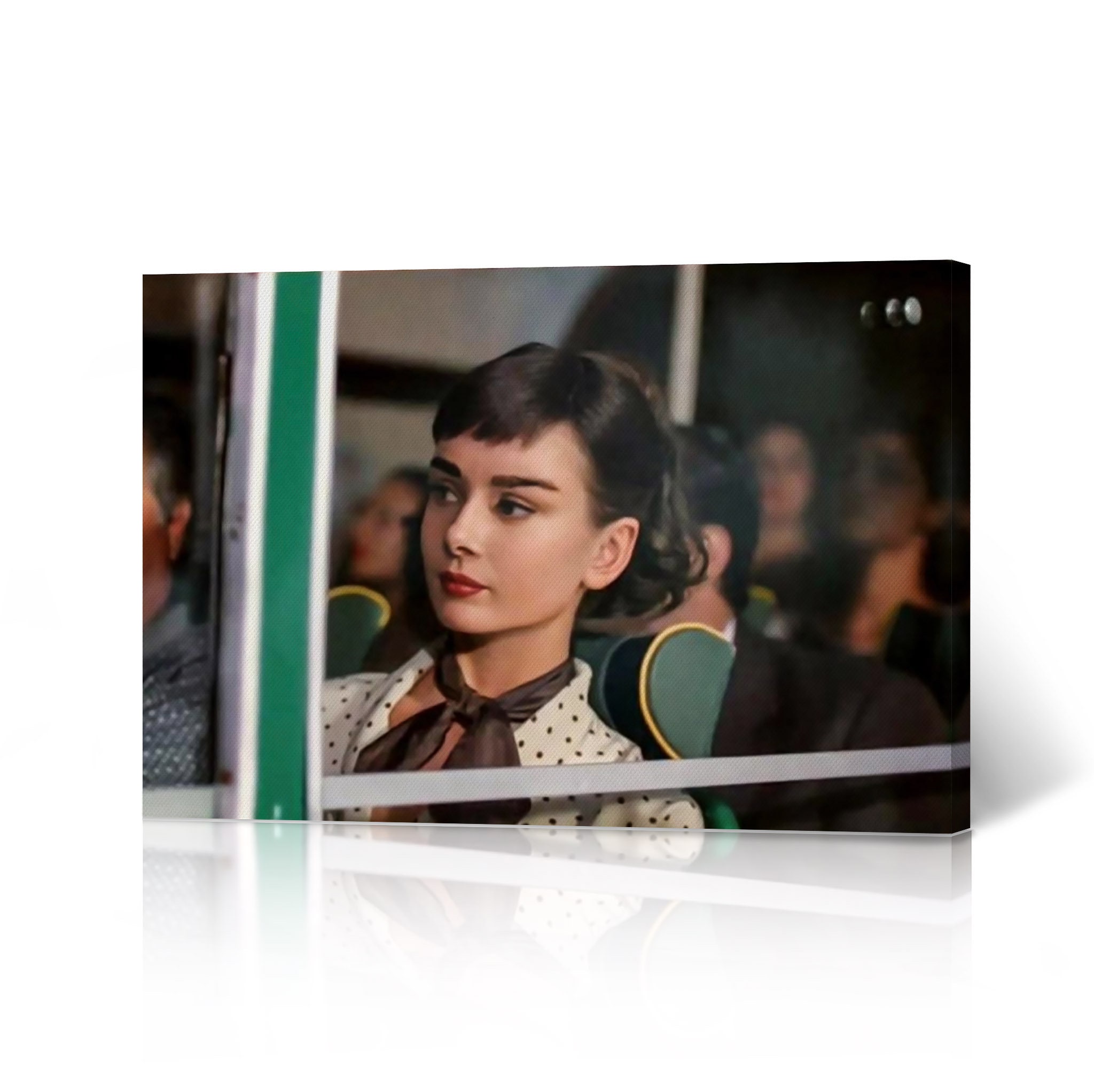 Audrey Hepburn Wall Art Bus Scene of Chocolate Commercial Canvas Wall Art Canvas Print Wall Decor Artwork Bedroom Decor Living Room Decor