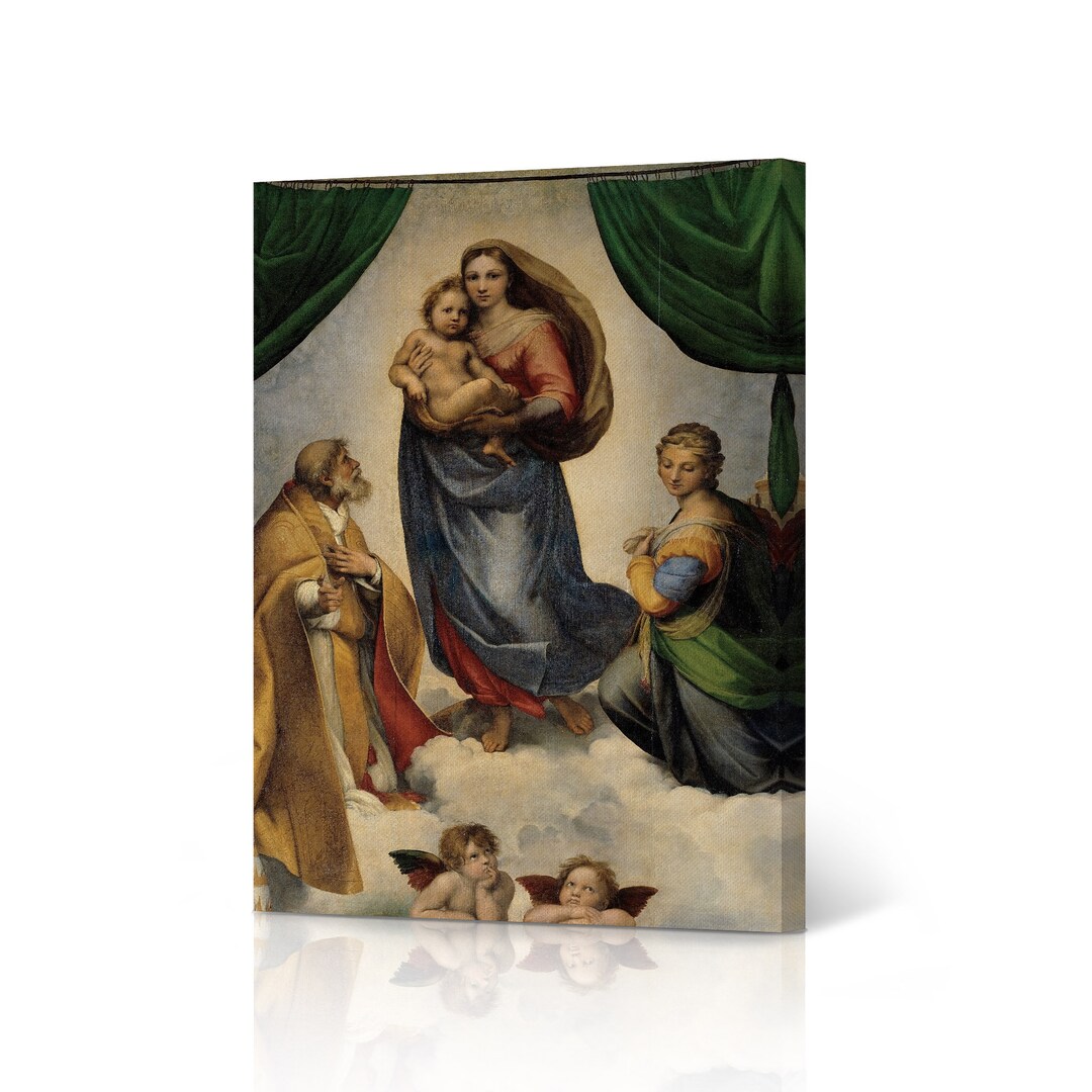 Sistine Madonna by Raphael Art Canvas Wall Art Print Renaissance Famous ...