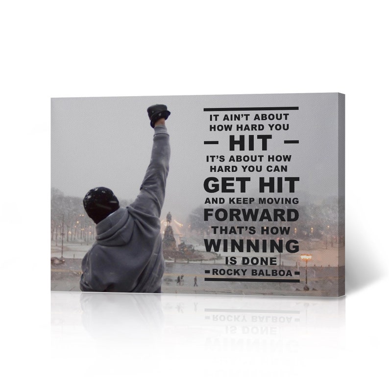 Rocky Balboa Keep Moving Forward Quote Motivational Wall Art Etsy