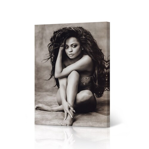 Beautiful Black Women Stars Nude - Half Naked Actress Diana Ross Long Hair Black and White Iconic - Etsy  Finland